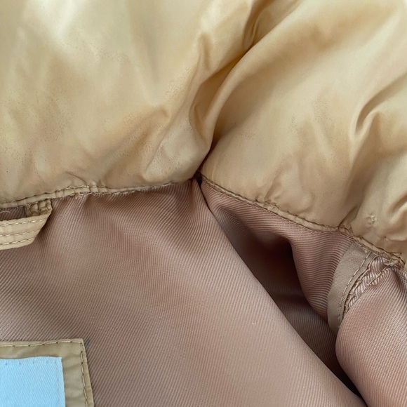 Abercrombie & Fitch Tan Caramel Brown Beige Puffer Jacket Hooded Winter Coat XS - Picture 11 of 16